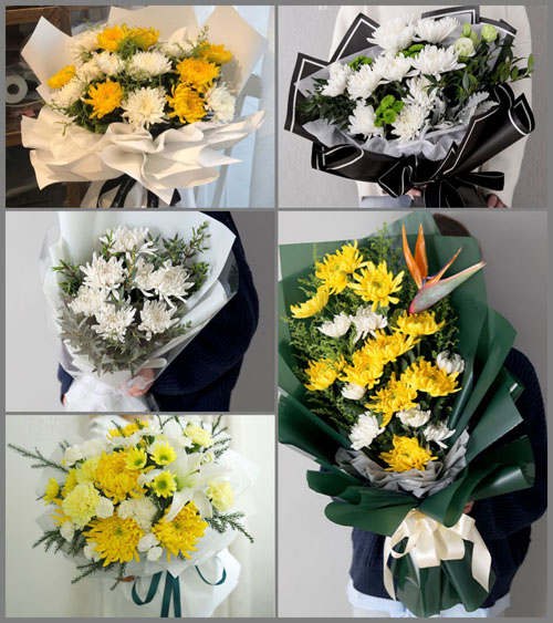 山东莱芜莱城区茶业口镇上龙子村白事花束代送